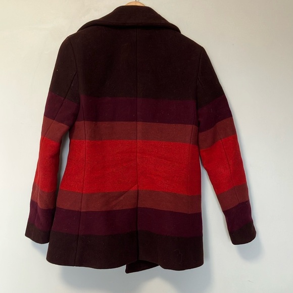 Akris Punto Colorful Striped Wool Double Breasted 
Coat Jacket - Picture 7 of 8